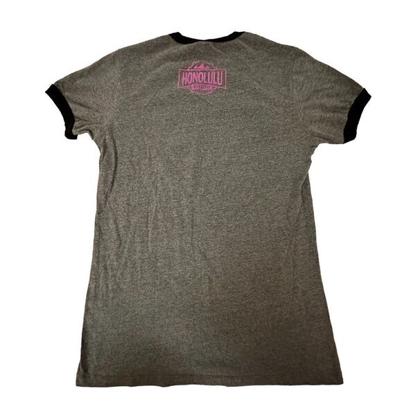 Unbranded ~ “Drink Like a Girl” ~ size Large ~ Black Ringer Grey Tee - Picture 5 of 7